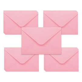 WYAN Mini Envelopes - Pack of 50 15 x 10 cm Pink Envelopes, Christmas Envelopes for Gift Cards, Greeting Cards, Weddings, Business, Invitations (Cards Excluded)