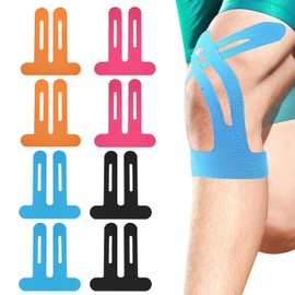 8 Pieces Large Kinesiology Tape Knee Tape Precut Kinesiotapes Knee Tape Knee Tapes Pre-Cut Knee Waterproof Elastic Relief for Knee Protection During Sports (22 x 25 cm)