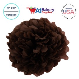 Tissue Paper Squares, Bulk 24 Sheets, Premium Gift Wrap and Art Supplies for Birthdays, Holidays, or Presents by A1BakerySupplies, Small 20 Inch x 30 Inch (Chocolate)