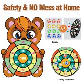 Bear Dart Board for Kids Toys, Kids Dart Board Dart Games for Kids Ages 4-8 Dart Game Party Games for Kids Ducational Toys for Kids Boy Birthday Party Games for Children Educational Toys for Kids
