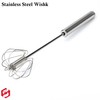 SUL Stainless Steel Spring Action Egg Whisk, Rotatory Whisk Blender,
