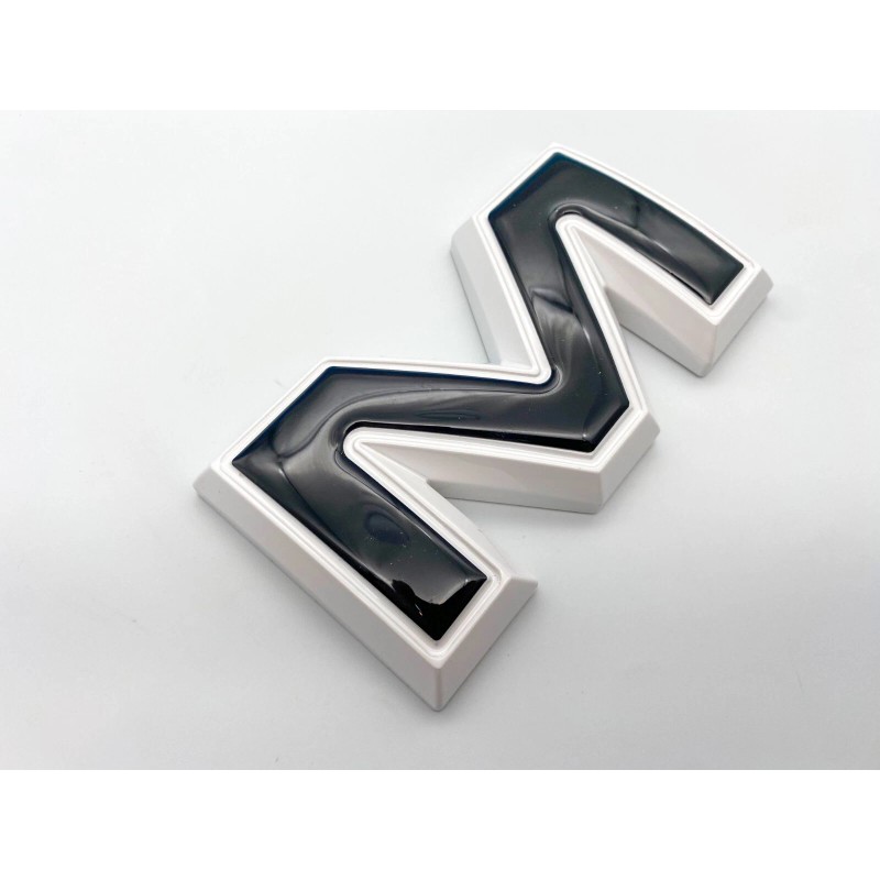 Auto Front & Rear GMC White Black OVERLAY Emblem Badge