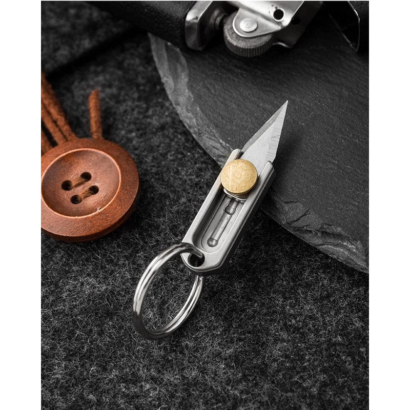 SZHOWORLD Ultra Small Titanium Utility Knife, EDC Tiny Knife Box/Package