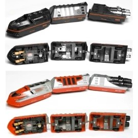 Tyco 1989 TYCO 440-X2 TURBO TRAIN HO Slot Car PAIR Santa Fe & Pennsylvania R/R #7438