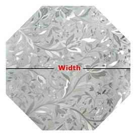 Autotech Park Precut Octagon Window Film, Floral Series 5 Design, Self Static Adhesive Cling, 32 inch Width