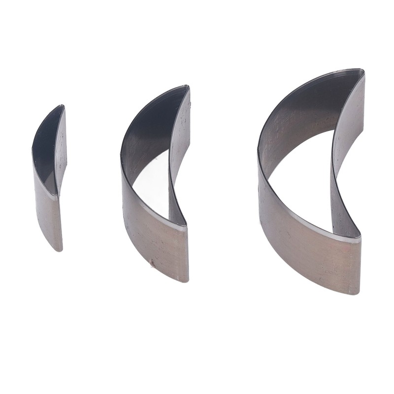 3PCS Cutting Die Set Alloy Steel Curved Moon Shape Hollow