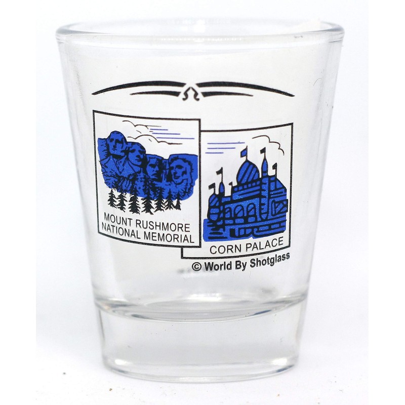 World By Shotglass South Dakota State Scenery Blue New Shot