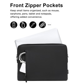 MOSISO Laptop Sleeve 13-14 inch, 13.3 inch Carrying Bag Compatible with MacBook Air/Pro 13/14, HP, Dell, Lenovo, Acer, Portable Slim Cover Travel Computer Bag with Front Left Vertical Pocket, Black