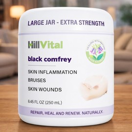 HillVital Comfrey Balm for Everyday Bruise Care – 8.45 fl oz (250 ml) Large Jar – Herbal Premium Topical Balm with Comfrey Root Extract for Active Lifestyle & Post-Activity Care