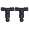 2Pcs 3 Way Junction Box Waterproof T Shape Cord Connector