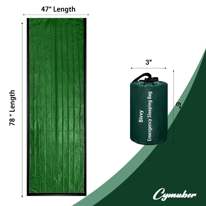 Emergency Sleeping Bag Survival Bag, Cymuber Portable Waterproof Thermal Bivy