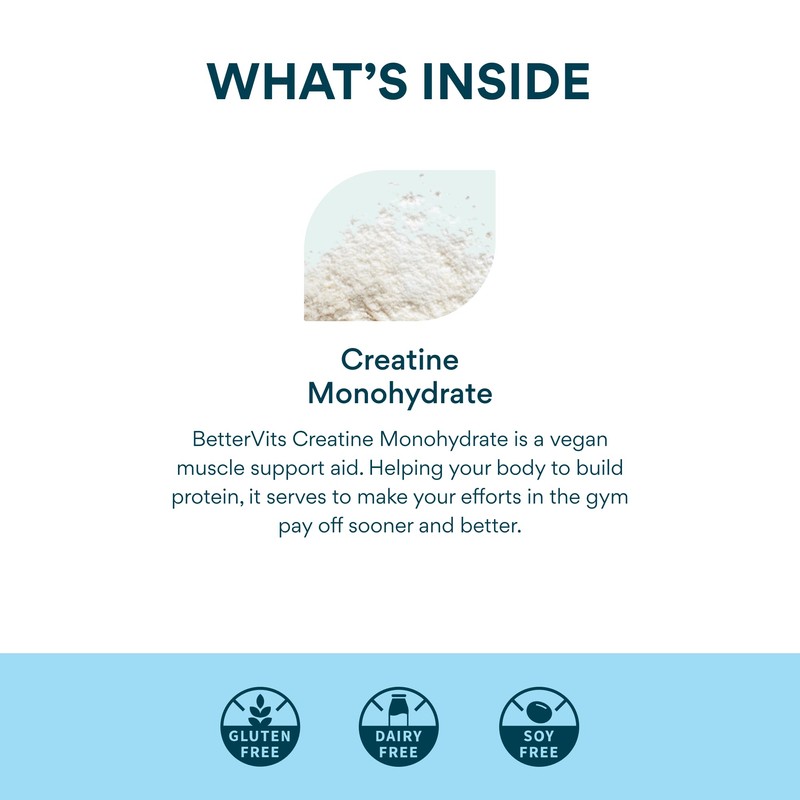Bettervits Creatine Monohydrate Powder | Micronised | Pre & Post