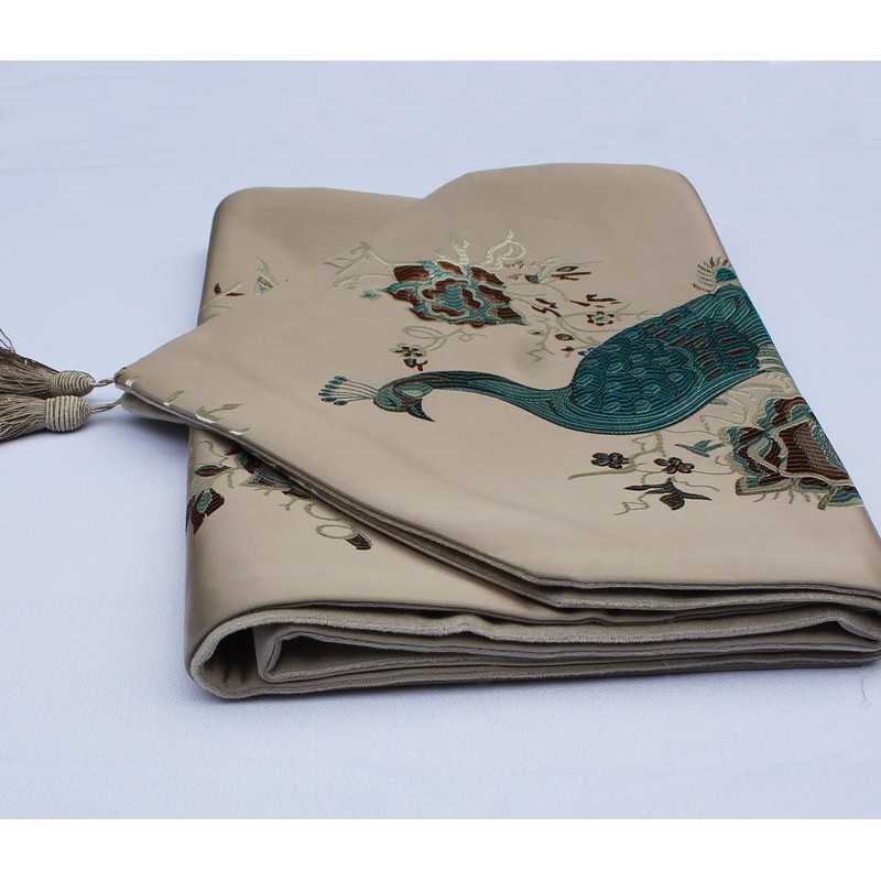 MAGILONA Home Tablecover Decorative Luxurious Cotton Linen Embroidered Floral Pattern