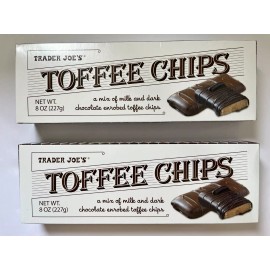 Trader Joe's 2 BOXES TRADER JOE'S CHOCOLATE TOFFEE CHIPS 8-OZ BOX