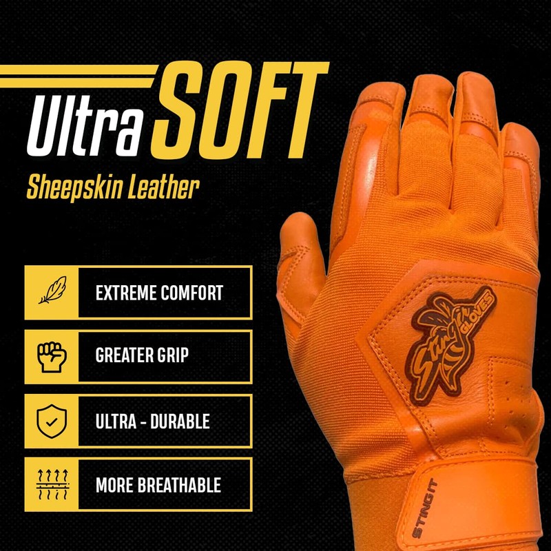 Color Crush Batting Gloves (Youth XL, Orange)