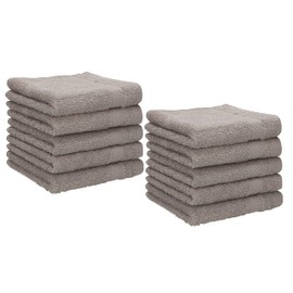 Betz Palermo Flannels Set of 10 100% Cotton Size 30 x 30 cm Stone