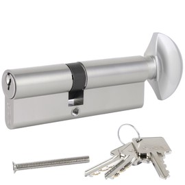 DIDA® 90mm(50T/40) Thumb Turn Euro Cylinder Lock,UPVC Barrel Lock with 3 Keys Anti-Pick,Anti-Bump,Anti-Drill,High Security,Nickel Finish,Suitable for All Door Types,BS EN 1303:2005