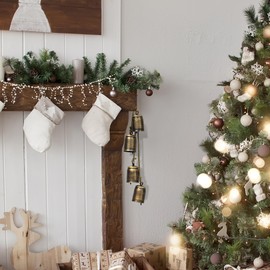 Christmas Bell Hanging Ornament Vintage Rustic Christmas Tree Decoration Bell Ornament Wall Decor Party Decoration (1, Metallic)