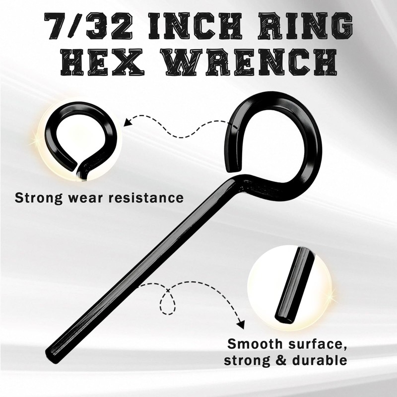 Auvotuis 7/32 inch Standard Hex Dogging Key, 8 Pcs Black