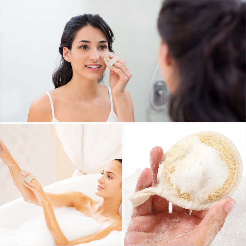 6 púas de esponjas exfoliantes para la cara, esponja limpiadora
