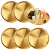 Biugaaufai 6 Pcs 12 Inch Gold Round Serving Tray, Stainless