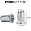 BLLNDX 100PCS Aluminium Flange Rivet Nuts Pitch 1/4-20 Knurled Flat
