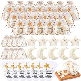 Dansib Dansib 50 Sets Baby Shower Favors Gifts Lavender Moon Twinkle Star Soaps for Guests with Thank You Cards Gender Reveal Party Decoration Women