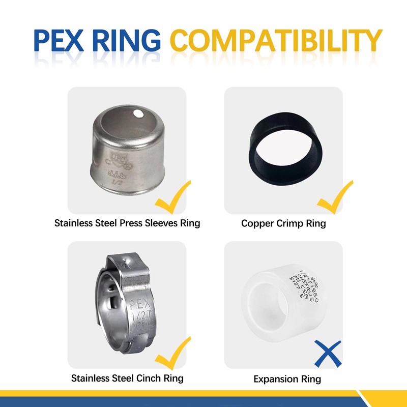 50-PACK GUOFIS CPVC Transition Coupling,1/2" Pex x 1/2" CPVC Barb