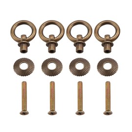 Zerodis 4pcs/Pack Cabinet Pull Rings Mini Simple Vintage Pull Rings Drawer Pull Attachment Handle for Cosmetic Case Jewelry Box (Bronze)