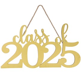 Graduation Decorations Wooden Class of 2025 Photo Props Party Backdrop Decor for School Grad Party Gifts (Gold)