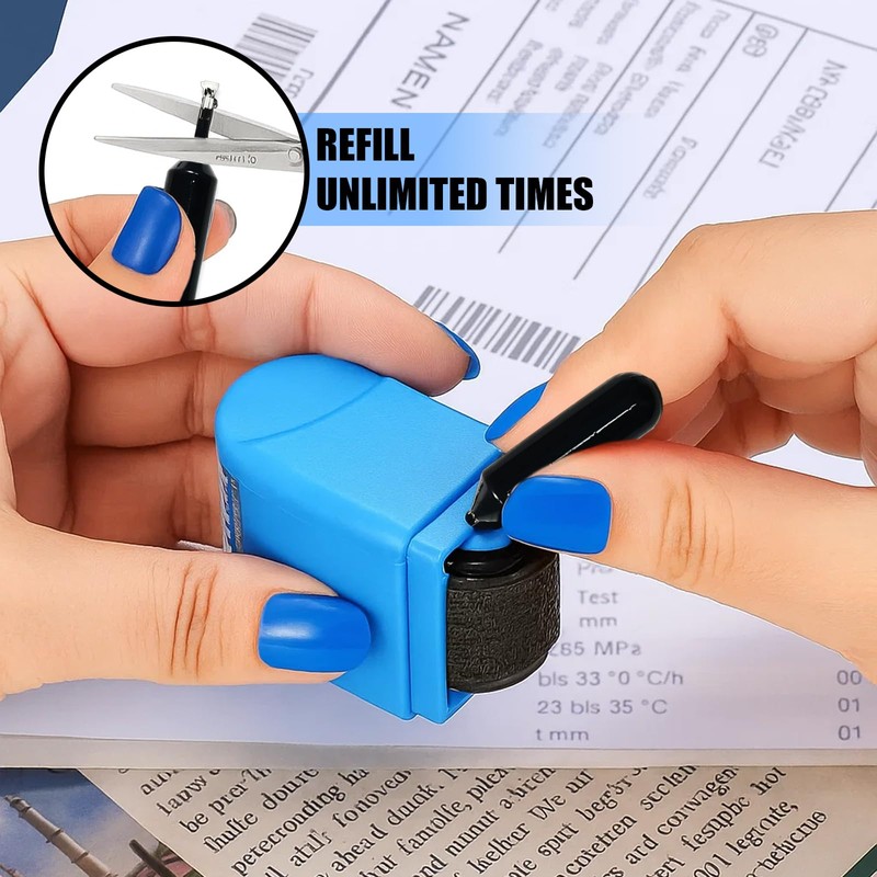 20Pcs Identity Theft Protection Roller Stamp, Data Defender Roller Stamp