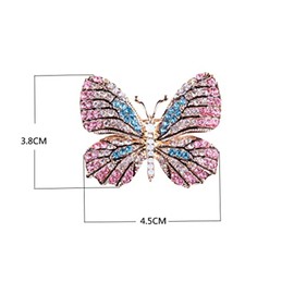 ESIW 6 PCS Multicolor Rhinestone Crystal Butterfly Brooch Pin Lapel Pin for Women (6 colors)