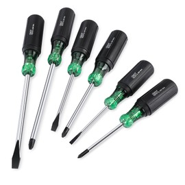 SK 6-Piece Acetate Screwdriver Set, S2 Steel, 3 Slotted & 3 Phillips Screwdrivers, SureGrip Handle