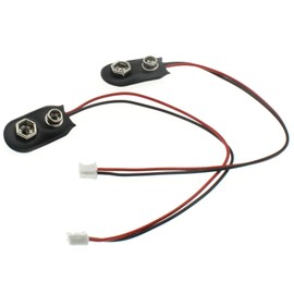 LBTODH 9V Battery Clip Connector 2PCS I-Type 9 Volt Battery Clip 9V Battery Snap to 2-Pin PH2.0 Connector Flexible Buckle Plastic Housing (15CM)