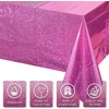SINGOMON 2PCS Hot Pink Tablecloth Purple Table Cloth Glitter Laser