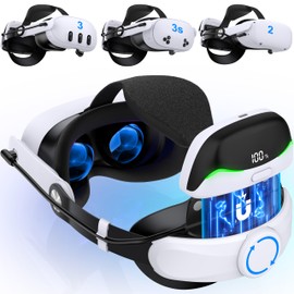 Battery Head Strap for Quest 3S/Quest 3/Quest 2, Hot-Swappable Battery for Extra 2-3H Playtime
