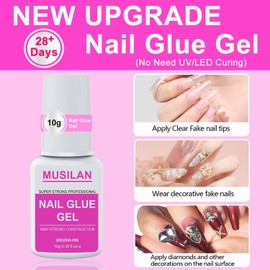 New Upgrade Nail Glue and Glue Remover Kit,Super Strong Nail Gel for Press On Acrylic Nails Tips and Quickly Nail Removes for Long Lasting Fake Acrylic Gel Kit