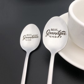 Grandma and Grandpa Gifts for Grandparents Best Grandma Grandpa Ever Spoon Set for Nana and Papa Mothers Day Fathers Day Christmas Birthday Gifts Grandparents Gifts from Grandkids
