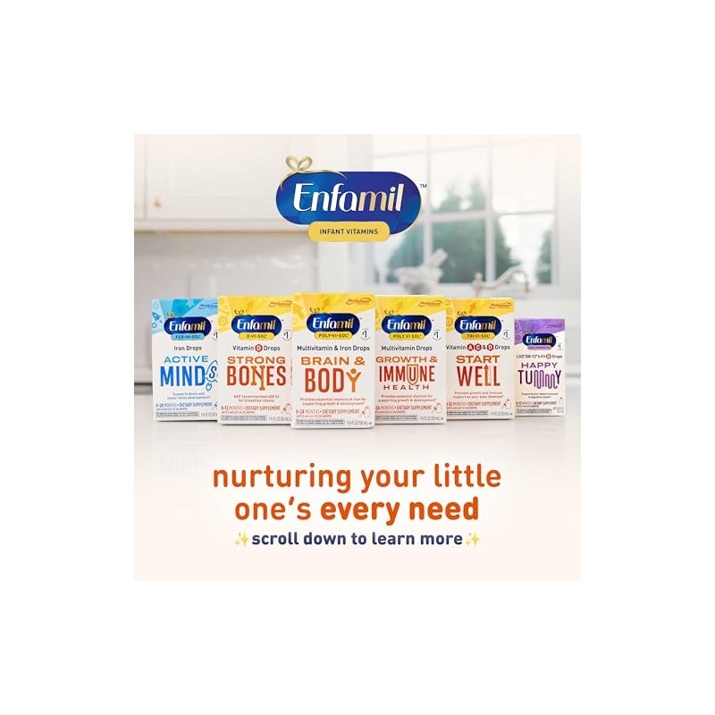 Enfamil Poly-Vi-Sol with Iron Liquid Multivitamin Drops, Supports Growth &