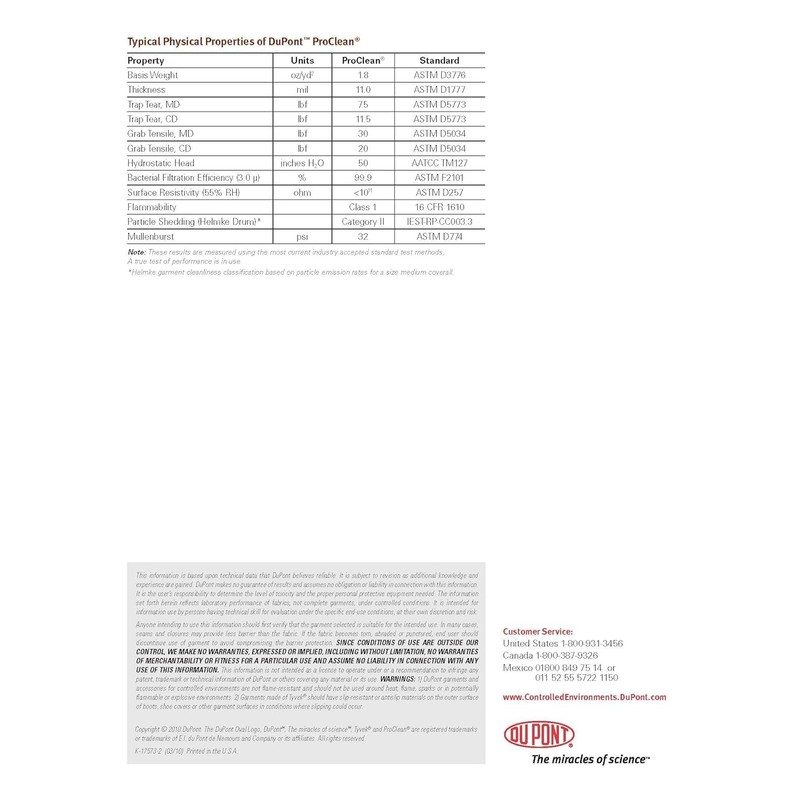 IsoClean DuPont Tyvek IC501B Sleeve, White, Universal Size (Pack of