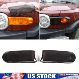Ynei Smoked Front Turn Signal Cover Blackout Overlay len Fits 2007-2014 FJ Cruiser