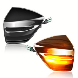 Asasytal Turn Signal Yellow Indicator Amber Side View Mirror Sequential Side Marker Light Dynamic Compatible with Ford Kuga C394 S-Max C-Max, 2 Pcs