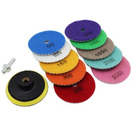 Aussel 3Inch Diamond Polishing Pad Wet Polishing Wheel Set for Granite Concrete Stone Ceramic (3inch)