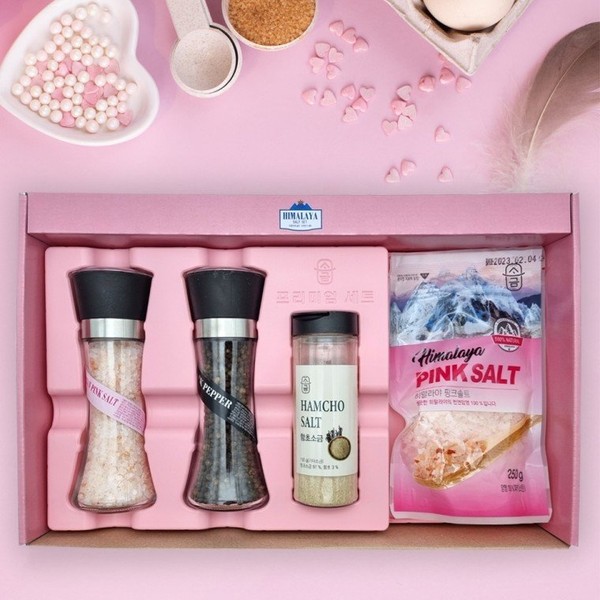 Pink salt 4 types A set Premium Himalayan and other 9 types gift set, 04 PET grinder pink salt 2P set / 핑크소금 4종 A세트 프리미엄 히말라야 外 9종선물세트, 04 PET그라인더핑크소금 2P세트