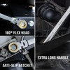 DURATECH Extra Long Anti-Slip Flex-Head Ratcheting Wrench Set, Double Box