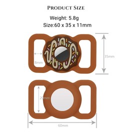 Pet Collar Holder Compatible for Airtag,Protective Cases Covers Doughnut Shape Dog Cat Collar Holder Silicone Waterproof (Large, Pink)