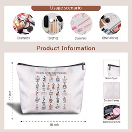 Zomhix Special Education Teacher Alphabet Makeup Bag, Special Education Ed Teacher Gifts, Travel Cosmetic Bag, Multicolored Letter Print
