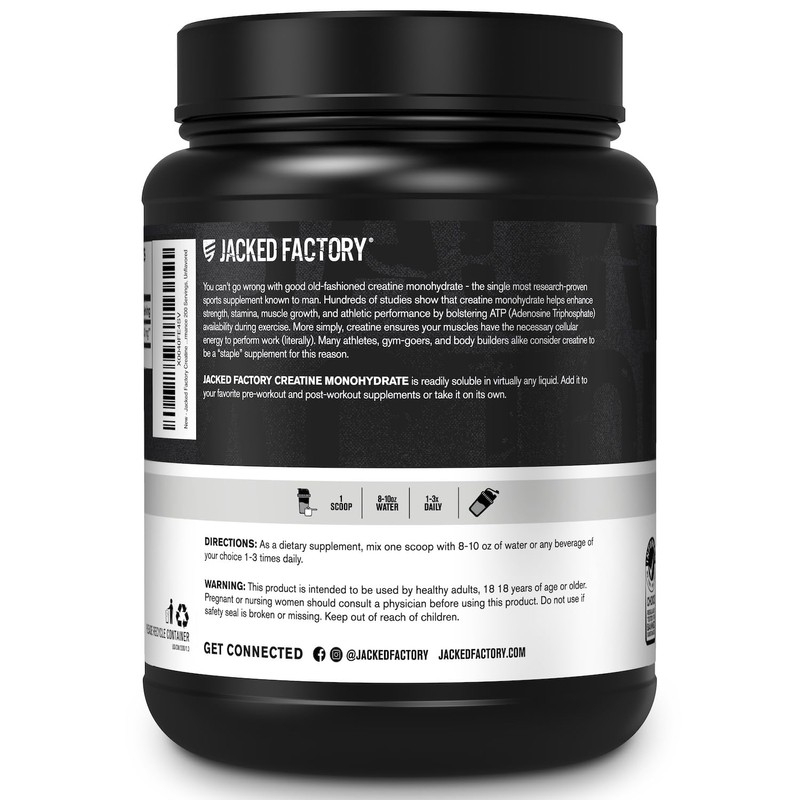 Jacked Factory Creatine Monohydrate Powder 1000g - 5g Daily Creatine