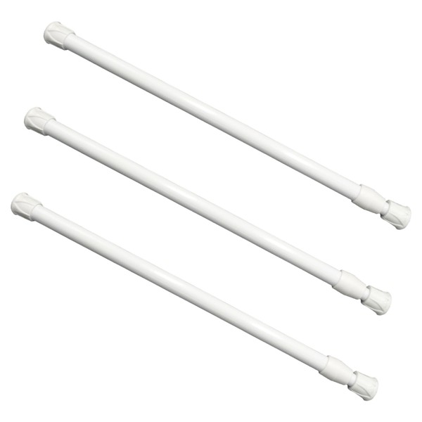 SYEYCW 3 Pcs Extendable Net Curtain Rods, 30-50cm Adjustable Tension