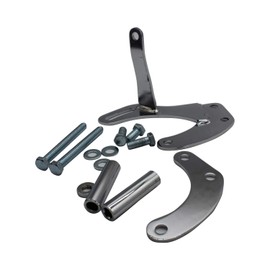 SWP Soporte de bomba de dirección asistida negro compatible con SBC SB Chevy 283 305 327 350 383 400 con bomba de agua corta